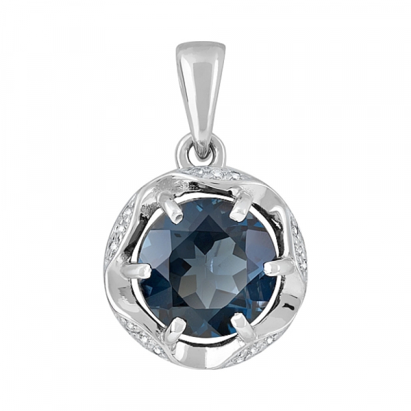 Золотая подвеска с топазом и фианитом № 119667