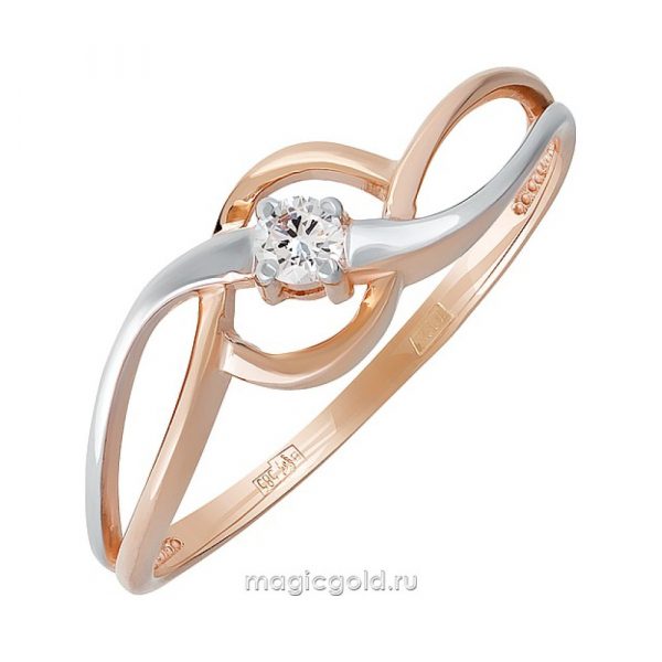 Золотое кольцо с бриллиантом № 160844