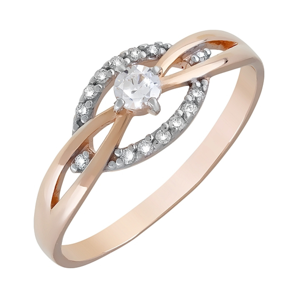 Золотое кольцо с фианитами № 120677