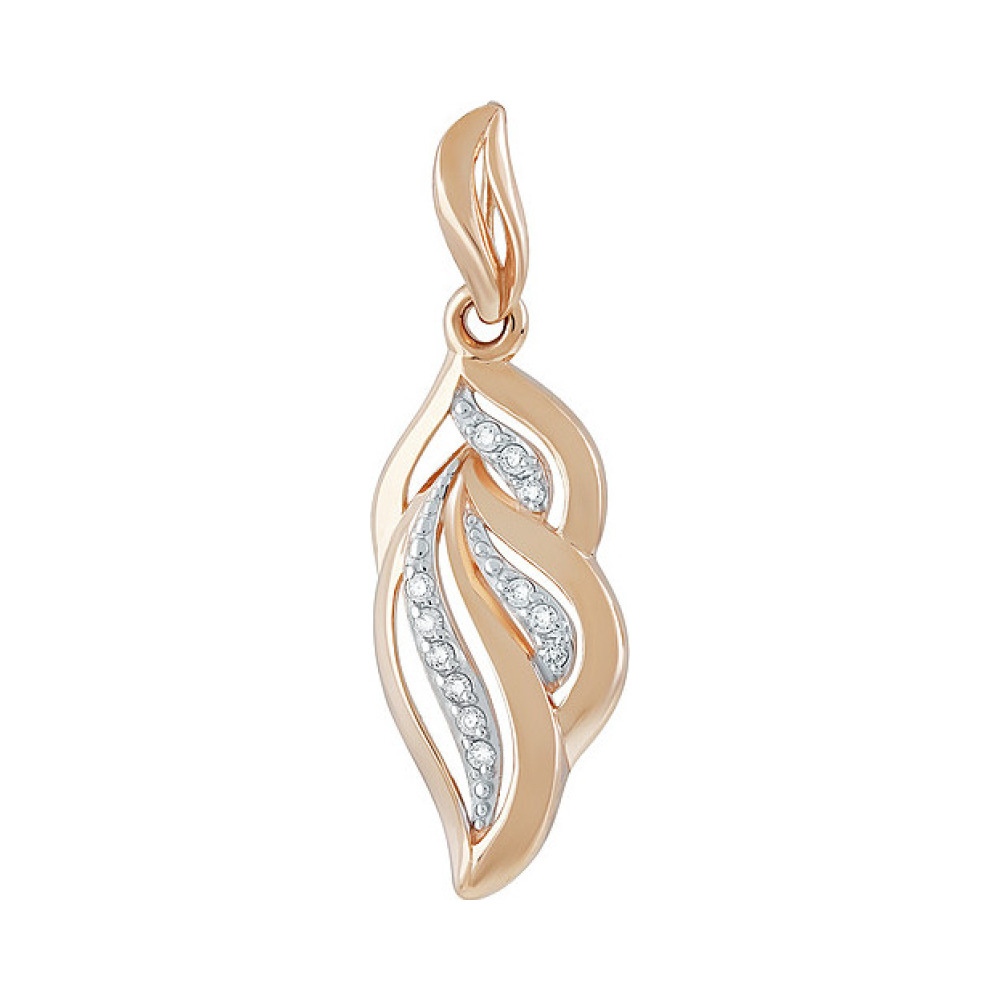 Золотая подвеска с фианитом № 138095