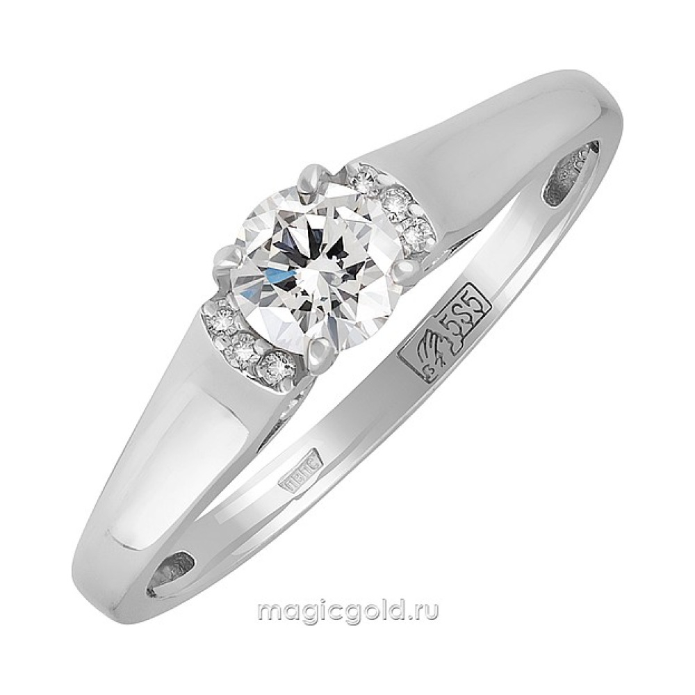 Золотое кольцо с бриллиантом № 127302