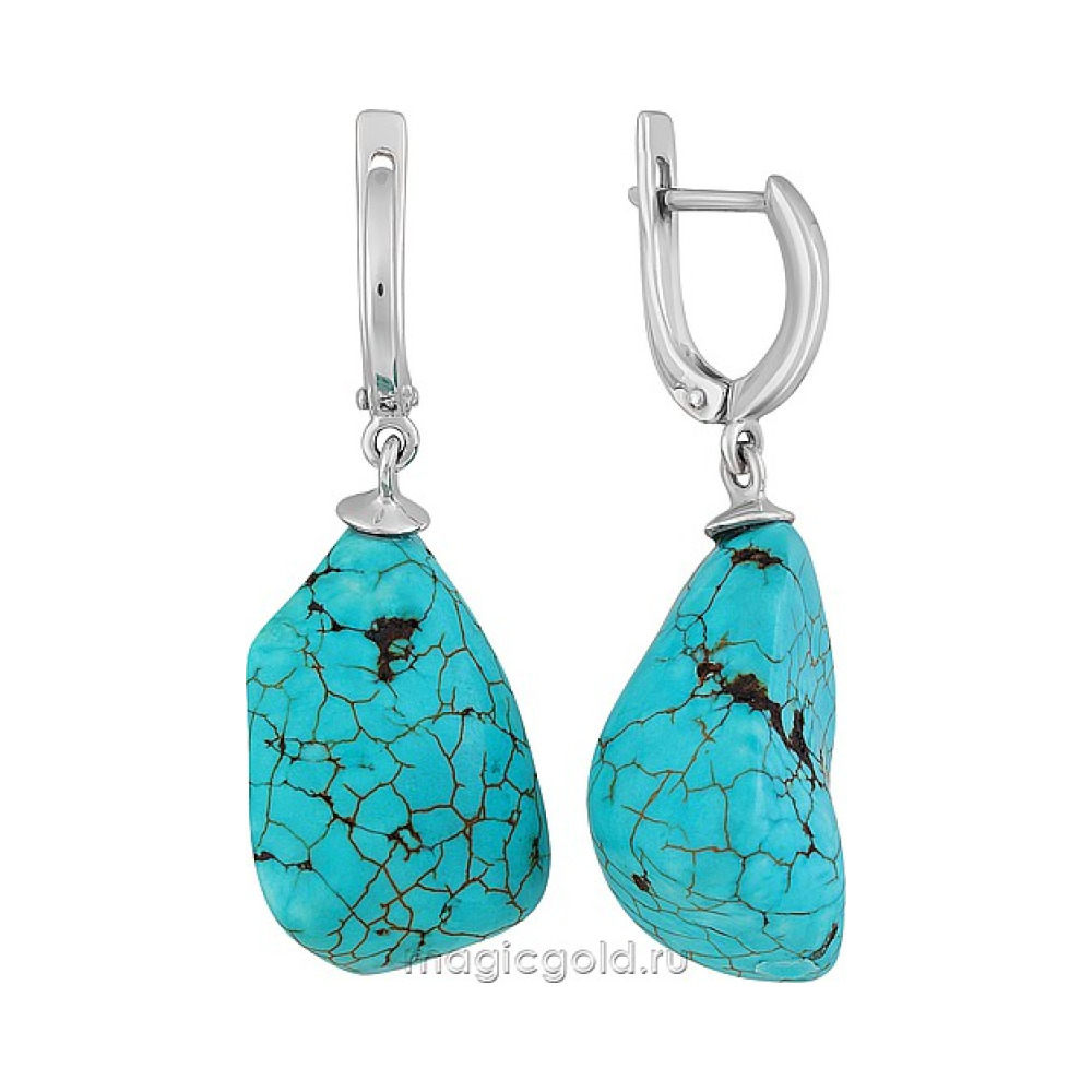 Серебряные серьги с хуалитом синт № 162189
