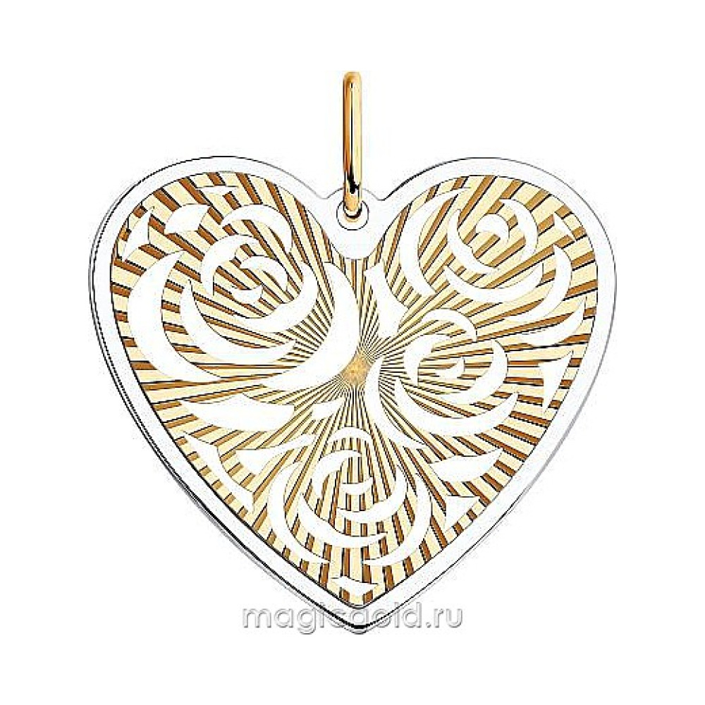 Золотая подвеска без камня с алмазкой № 174085