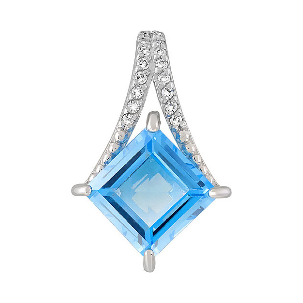 Золотая подвеска с топазом и фианитом № 118239