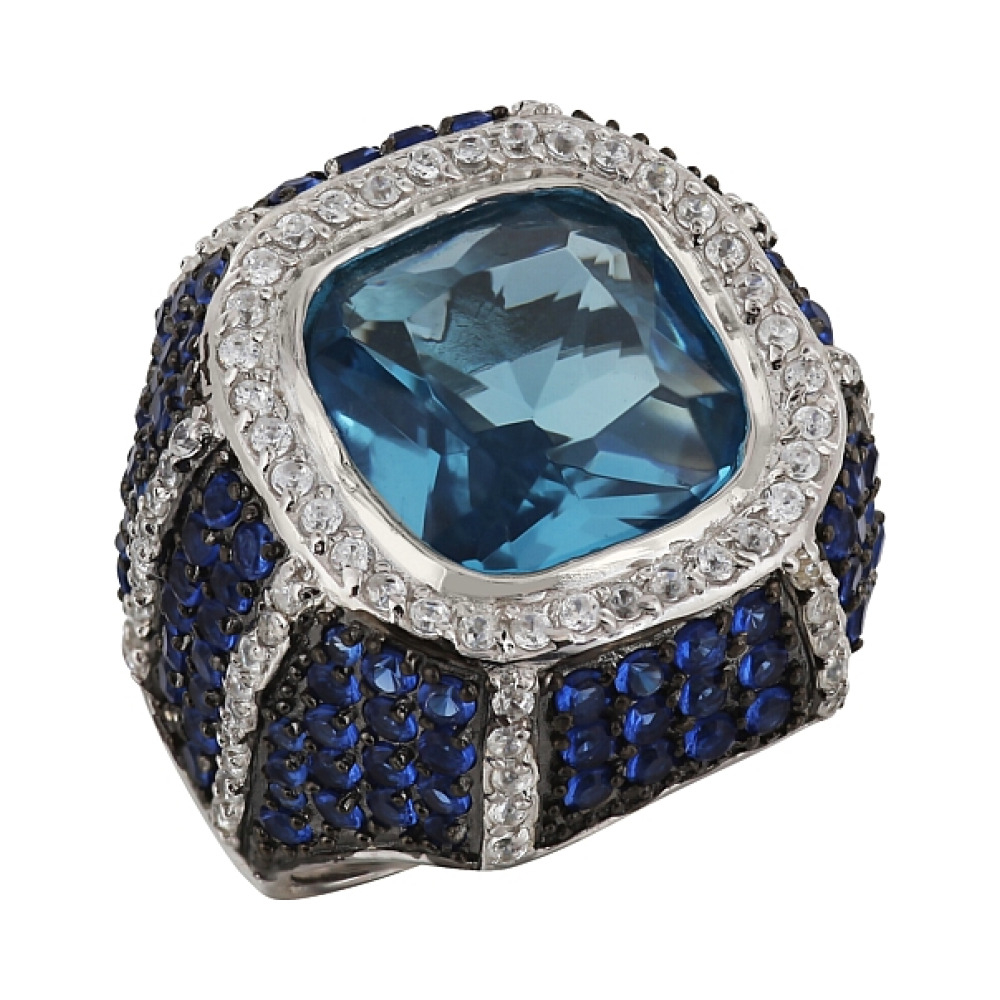 Серебряное кольцо с фианитом № 99596