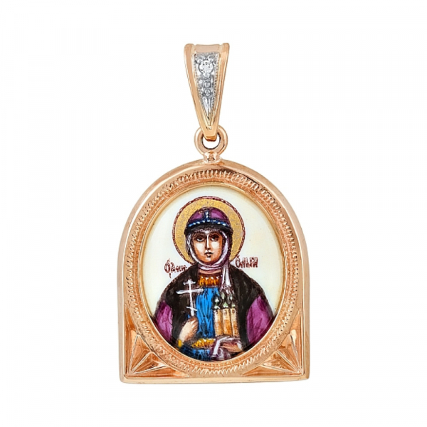 Икона с эмалью и фианитом № 115755