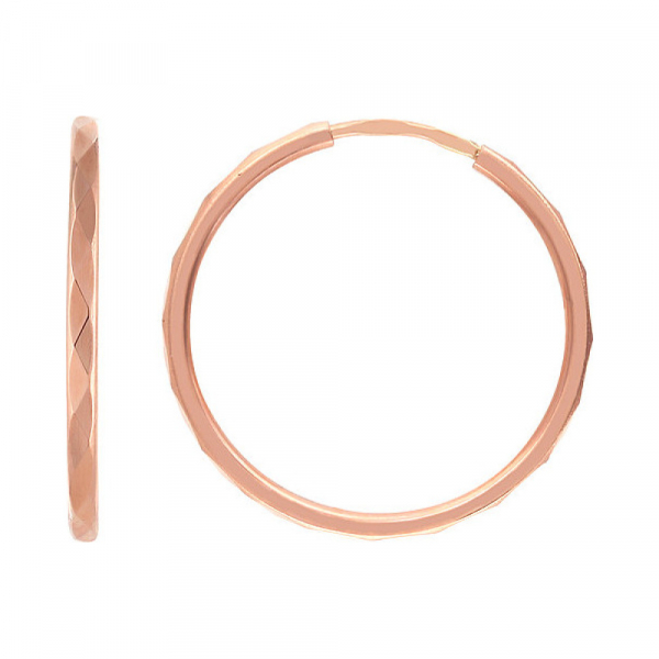 Золотые серьги без камня с алмазкой № 102532