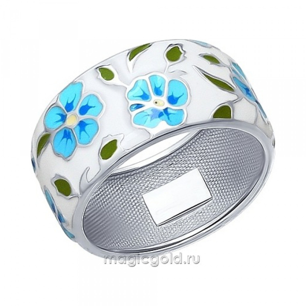 Серебряное кольцо с эмалью № 138567