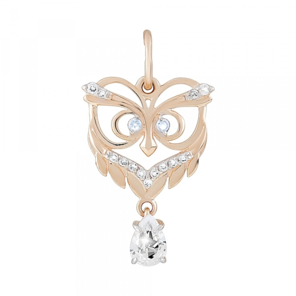 Золотая подвеска с фианитами № 121832