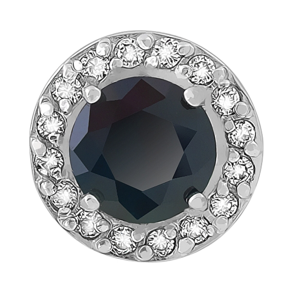 Золотая подвеска с бриллиантом и сапфиром № 107432