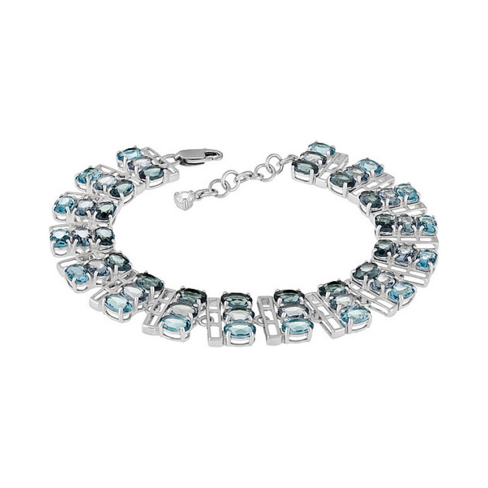 Серебряный браслет с алпанитом и фианитом № 132301