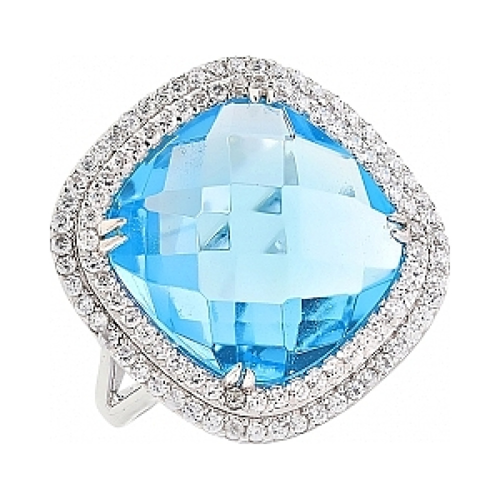 Серебряное кольцо с фианитом № 114294