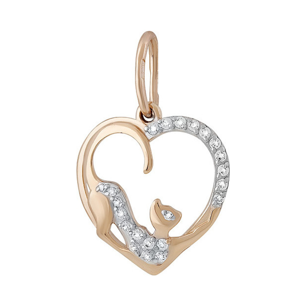 Золотая подвеска с фианитом № 135338