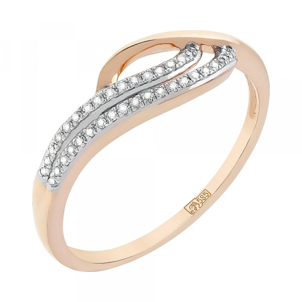 Золотое кольцо с бриллиантом № 112860