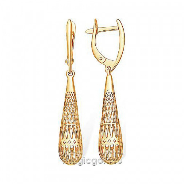 Золотые серьги без камня № 174214