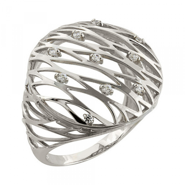 Золотое кольцо с фианитом № 95037