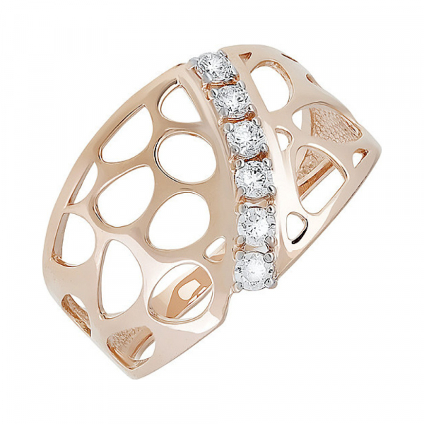 Золотое кольцо с фианитом № 133456