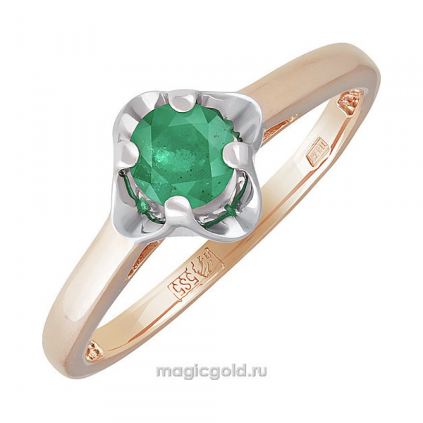 Золотое кольцо с изумрудом № 140694
