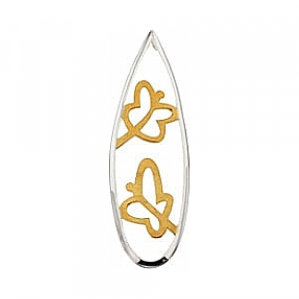 Серебряная подвеска без камня с золотым покрытием № 30305