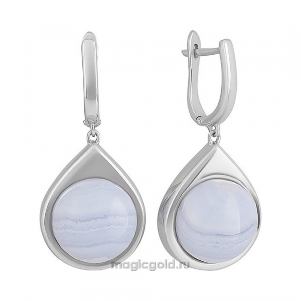 Серебряные серьги с агатом № 155981