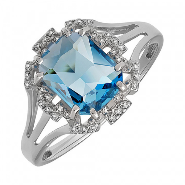 Серебряное кольцо с алпанитом и фианитом № 134583