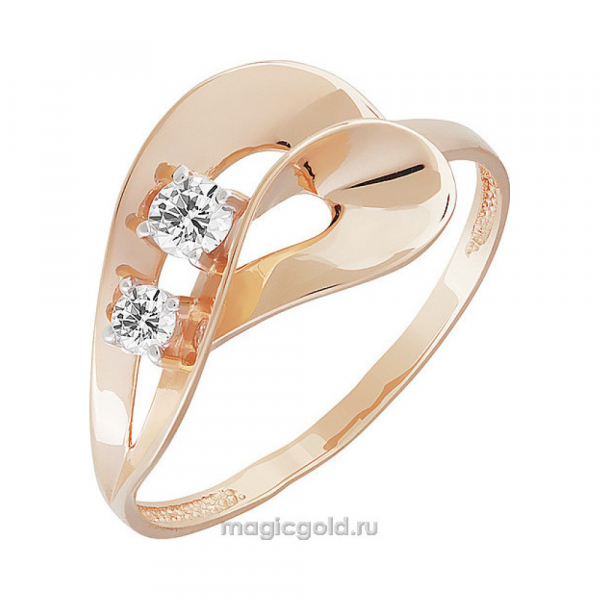 Золотое кольцо с фианитом № 159682