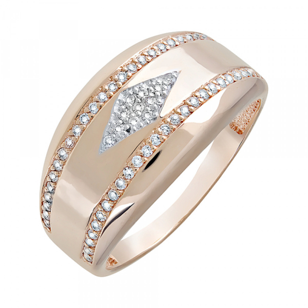 Золотое кольцо с фианитами № 122999