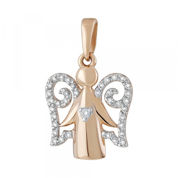 Золотая подвеска с фианитом № 134923