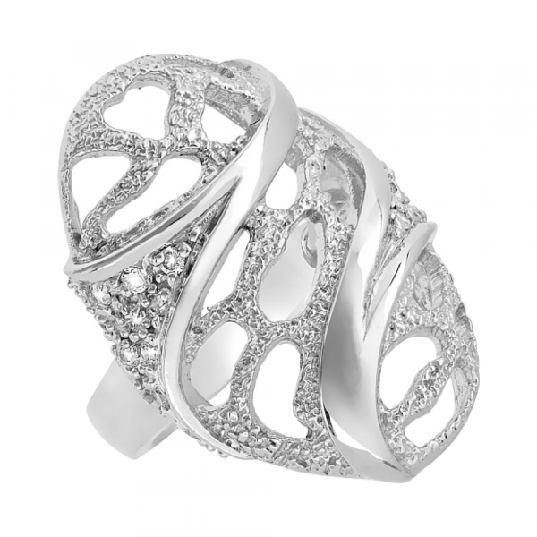 Серебряное кольцо с фианитами № 106235