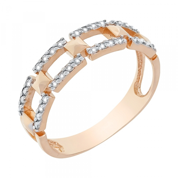 Золотое кольцо с фианитами № 116531