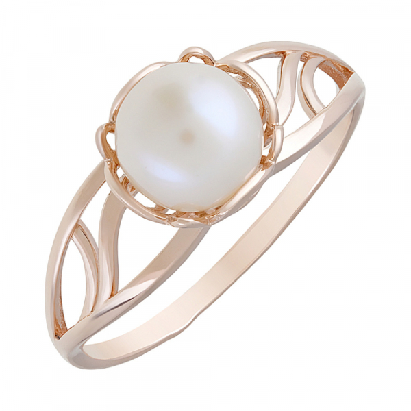 Золотое кольцо с жемчугом № 126939