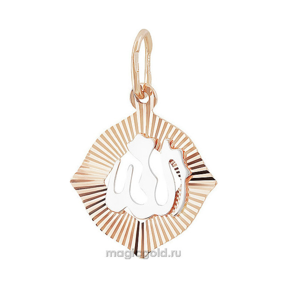 Золотая подвеска без камня с алмазкой № 156013