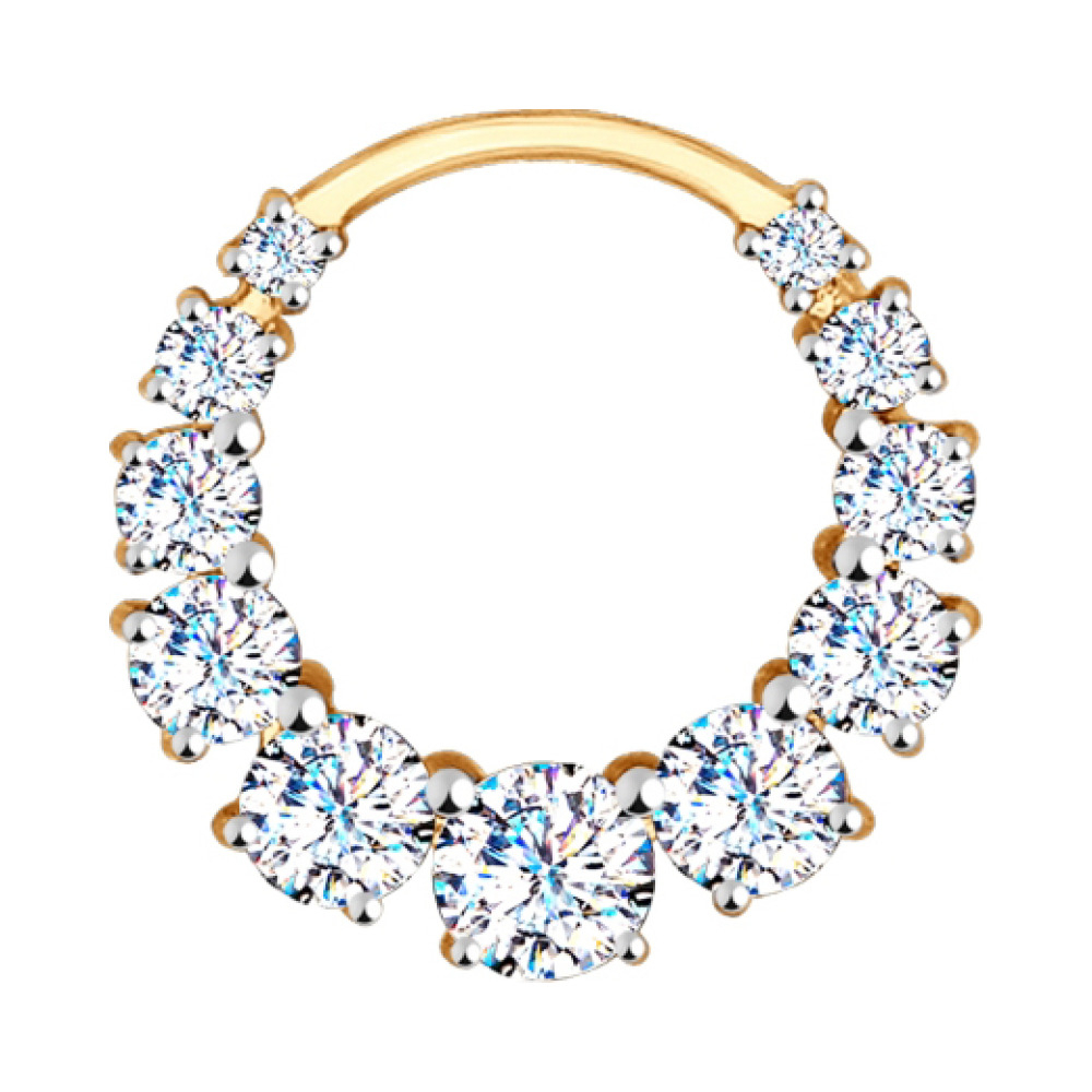 Золотая подвеска с фианитом № 140456