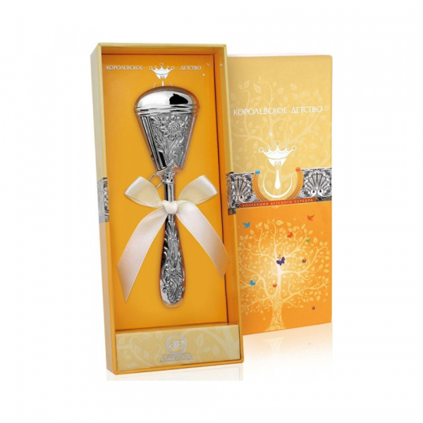 Серебряная погремушка «Ромашка»