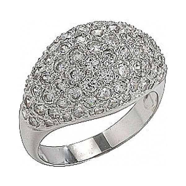 Серебряное кольцо с фианитом № 75135