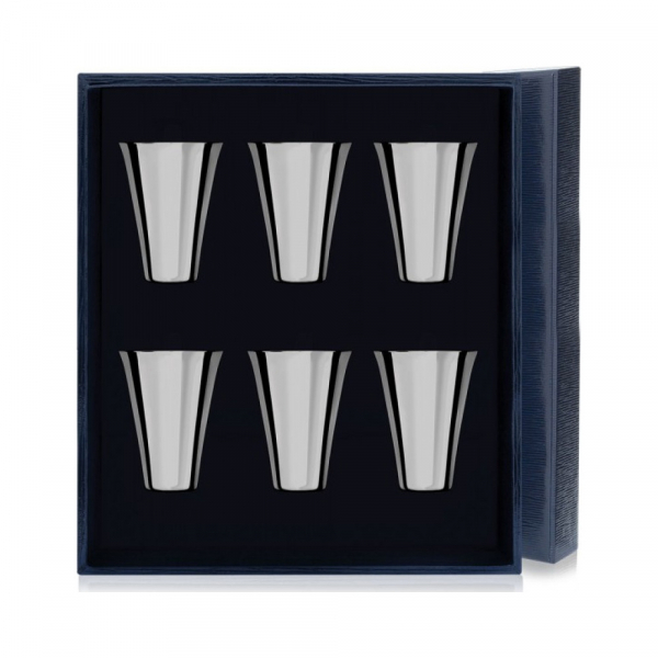 Набор серебряных стопок «Гладкая» из 6 предметов