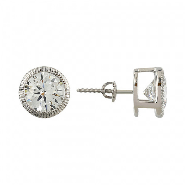 Серебряные серьги с фианитом № 107189