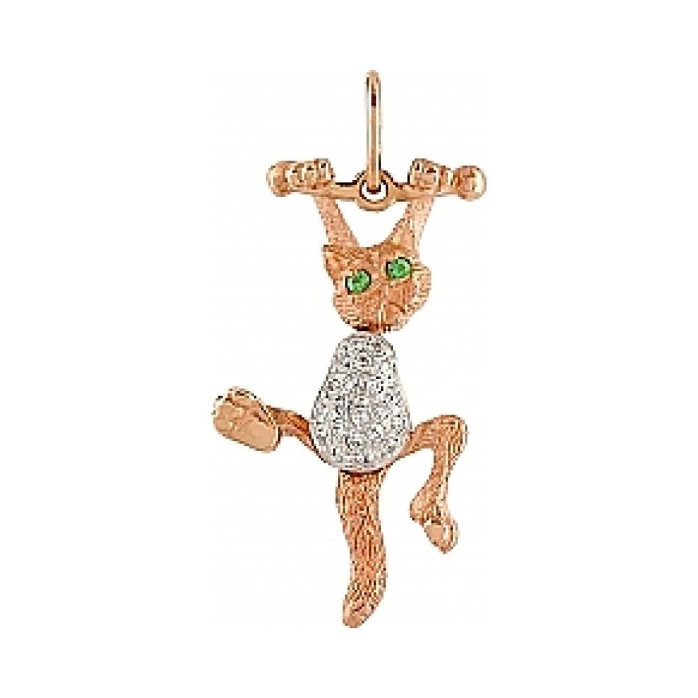 Золотая подвеска с фианитом № 85569