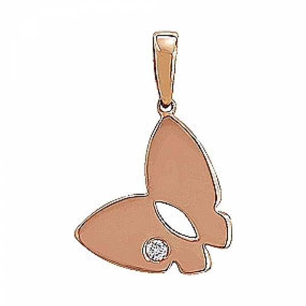 Золотая подвеска с бриллиантом № 75445