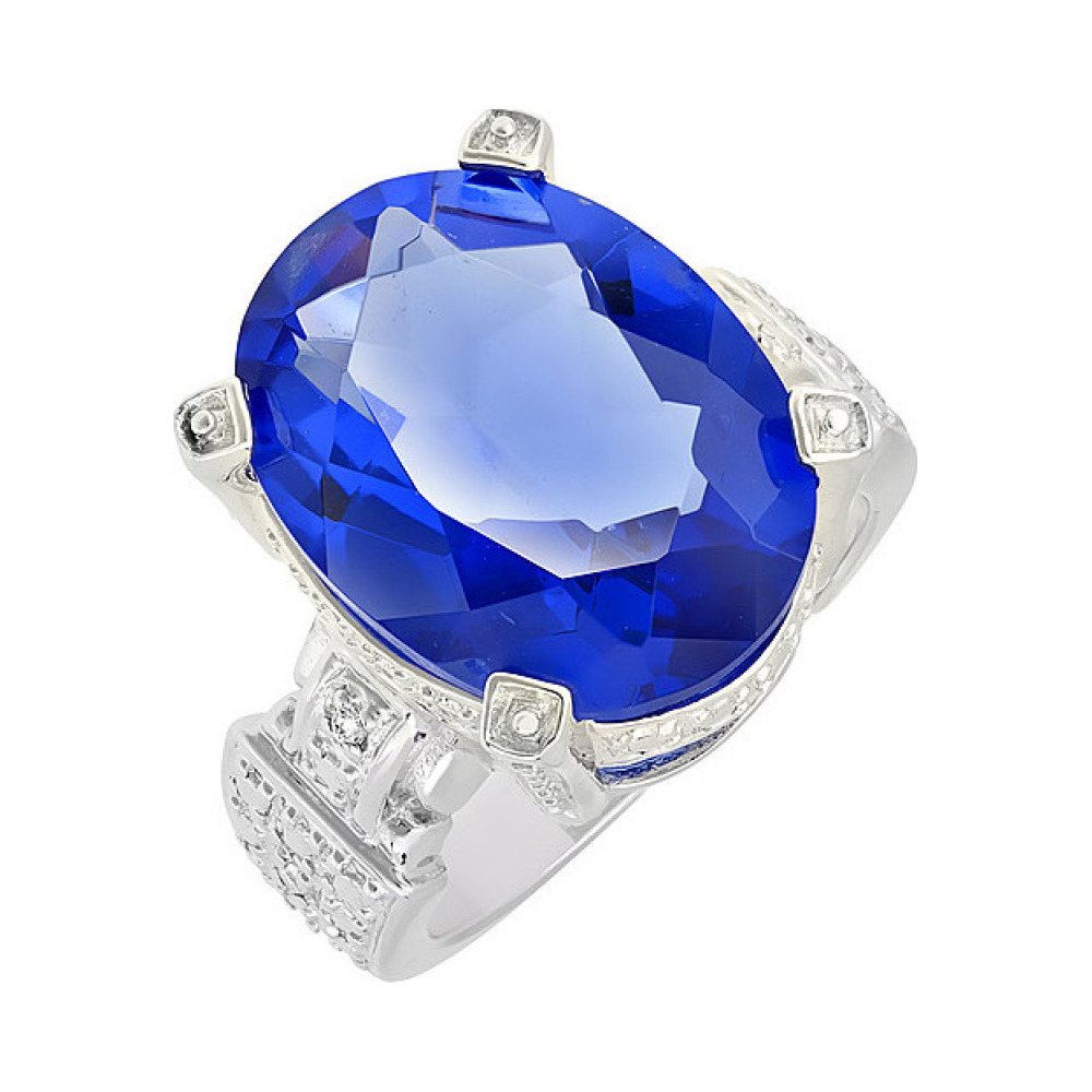 Серебряное кольцо с фианитом № 107291