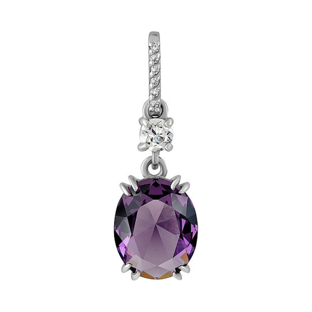 Серебряная подвеска с алпанитом и фианитом № 134004