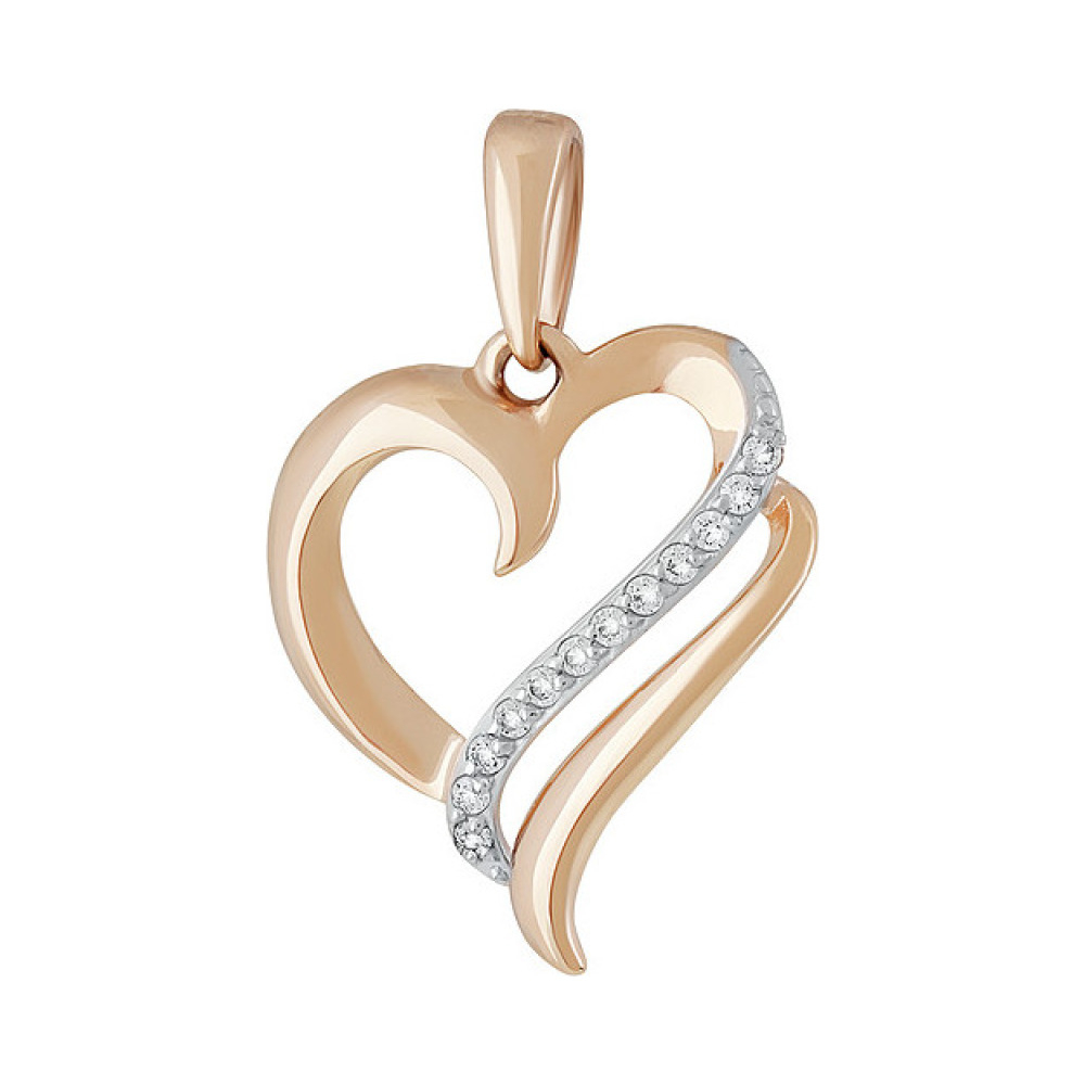 Золотая подвеска с фианитом № 136958