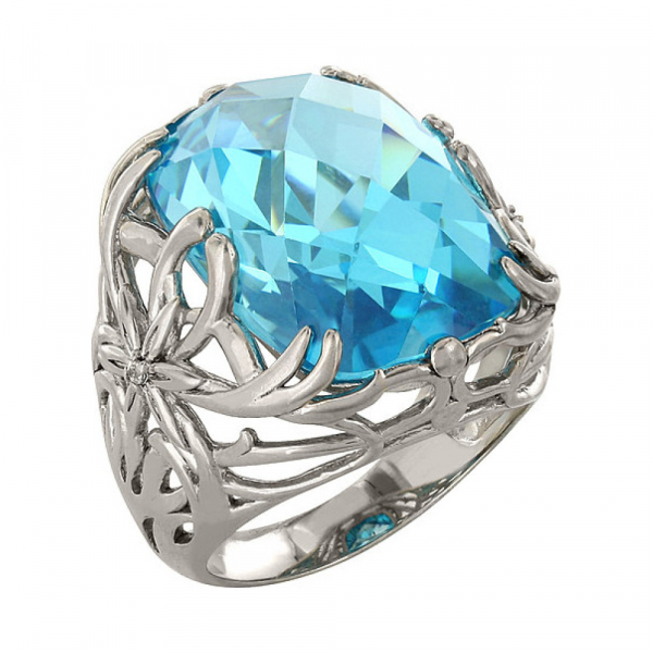 Серебряное кольцо с фианитом № 83782