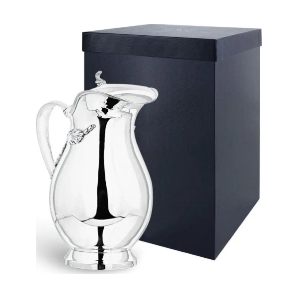 Кувшин Листья с крышкой из серебра 925 пробы в футляре