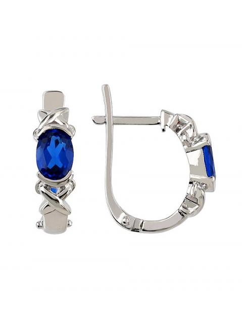 Серебряные серьги с имитац. шпинели № 107211