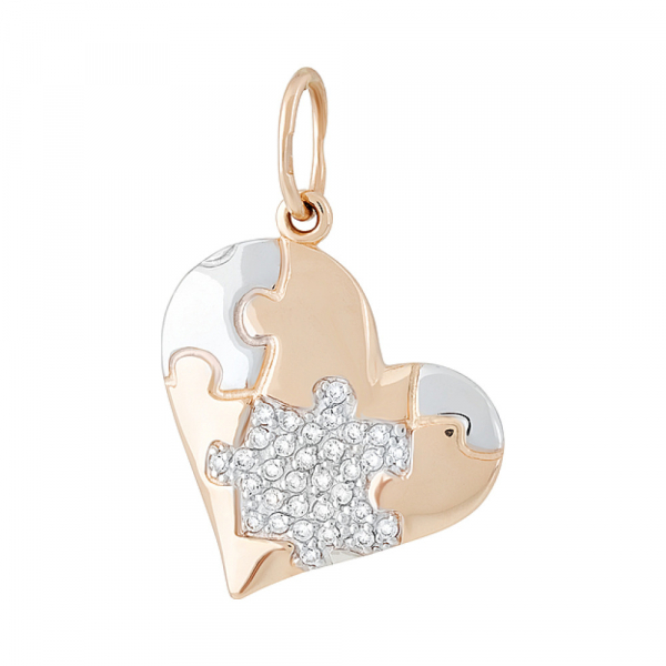 Золотая подвеска с фианитом № 129895