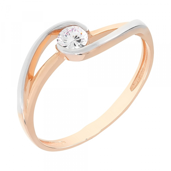 Золотое кольцо с фианитами № 112788