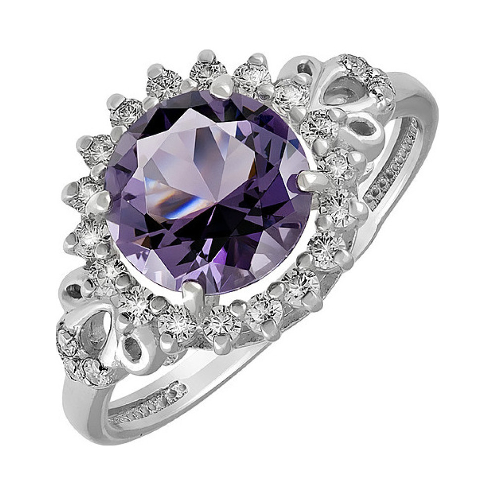 Серебряное кольцо с алпанитом и фианитом № 135367