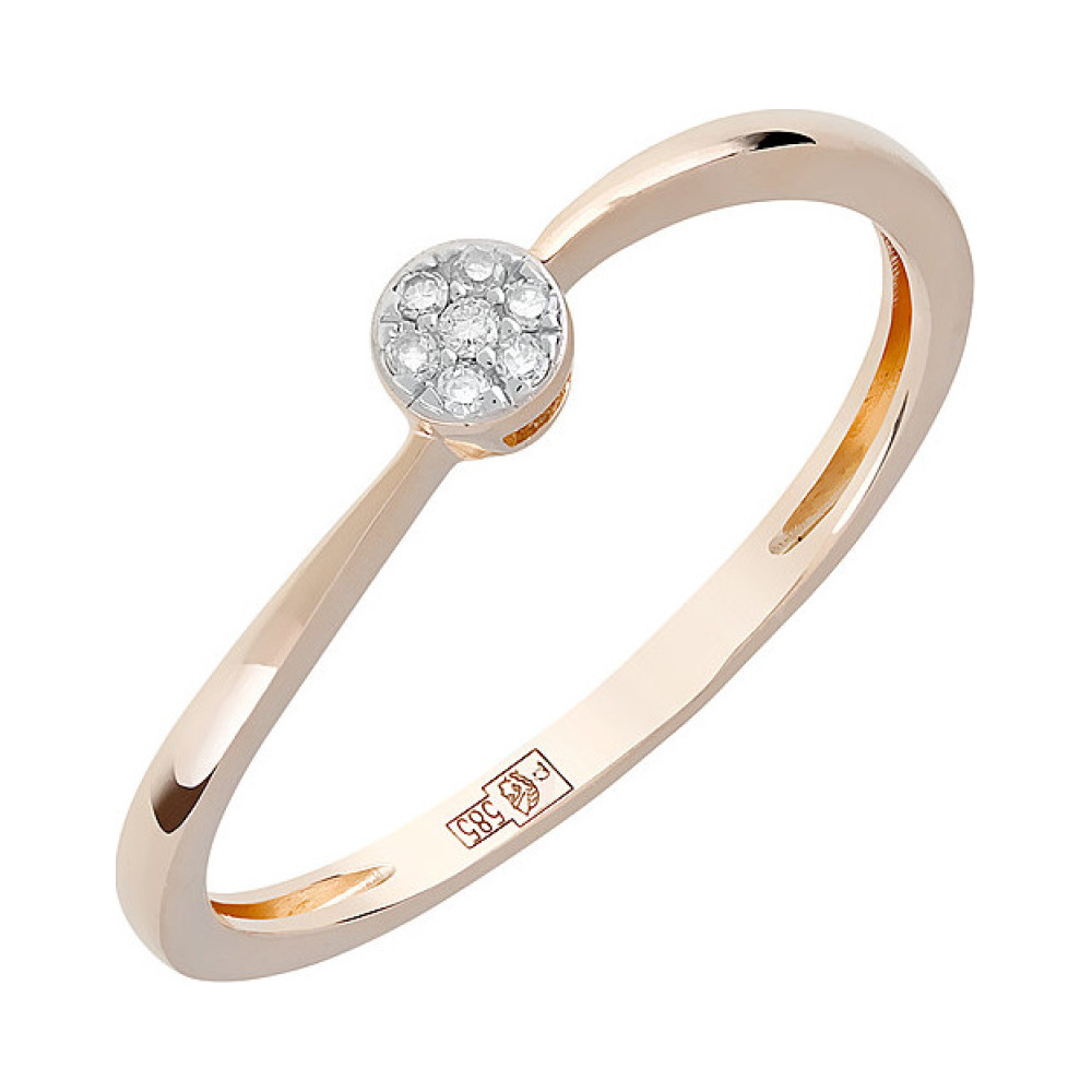 Золотое кольцо с бриллиантом № 120601