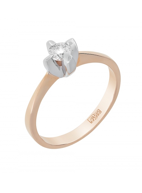 Золотое кольцо с бриллиантом № 41586